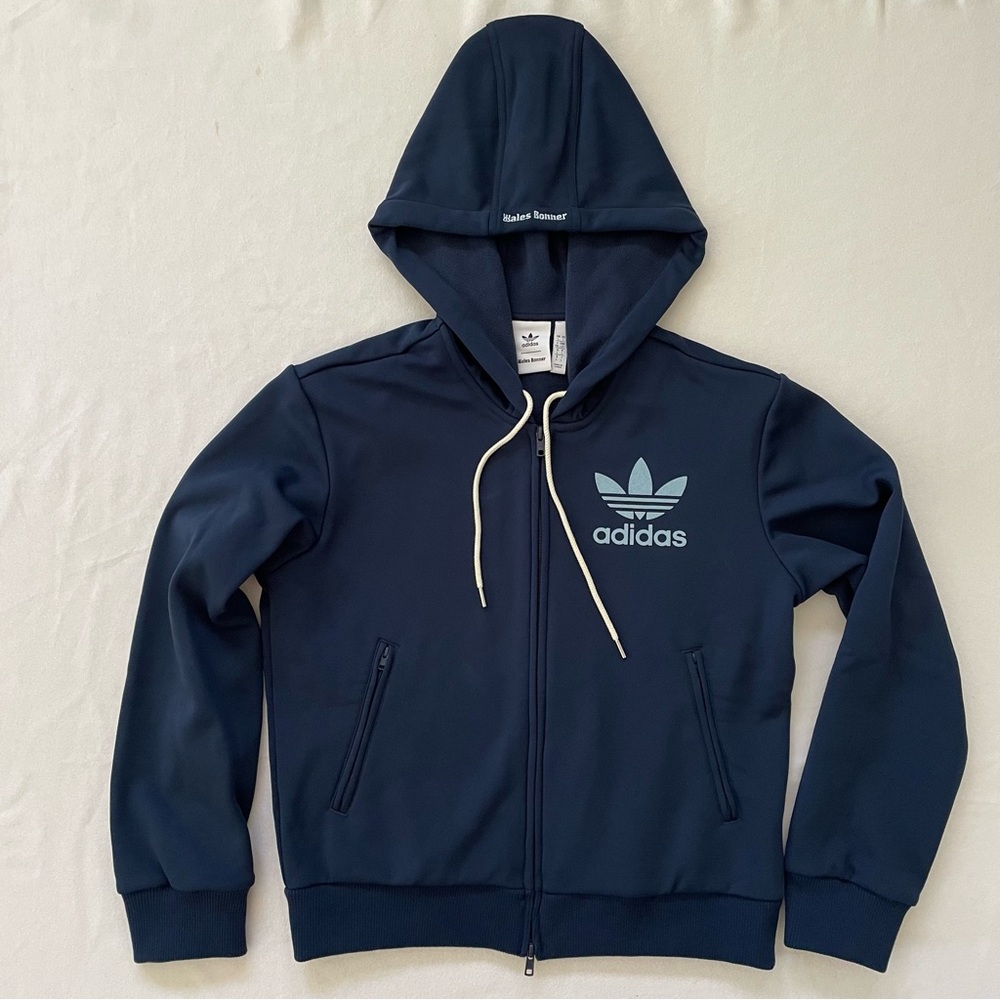 Adidas x Wales Bonner Unisex Track Jacket Collegiate Navy Full Zip Fleece Large - Picture 5 of 11